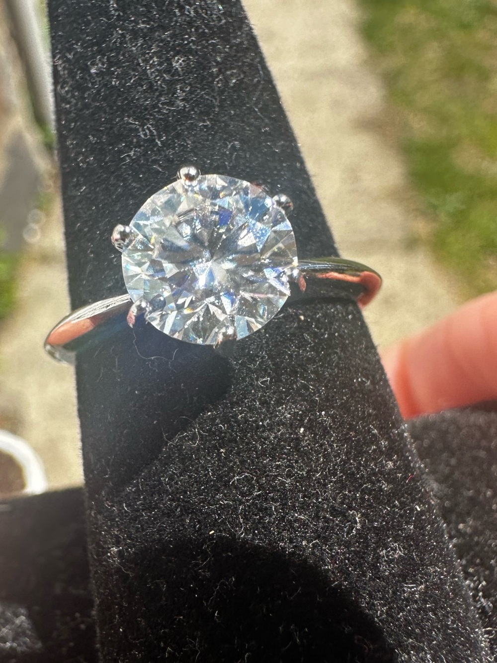 New moissanite lab diamond ring band solitaire engagement ring wedding 7 7.5